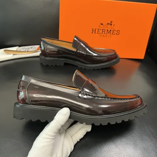 Replica Hermes Leather Shoes For Men #1434754 $125.00 USD for Wholesale