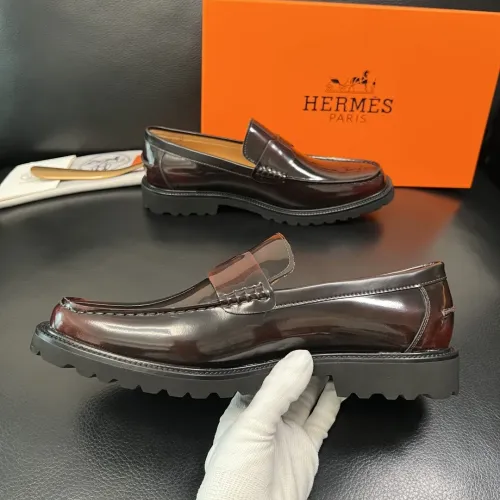 Replica Hermes Leather Shoes For Men #1434754 $125.00 USD for Wholesale