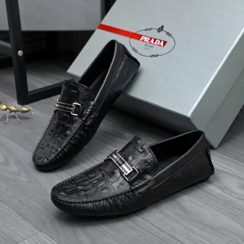 Prada Leather Shoes For Men #1434768 $76.00 USD, Wholesale Replica Prada Leather Shoes