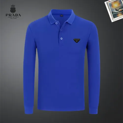Prada T-Shirts Long Sleeved For Men #1437357 $40.00 USD, Wholesale Replica Prada T-Shirts