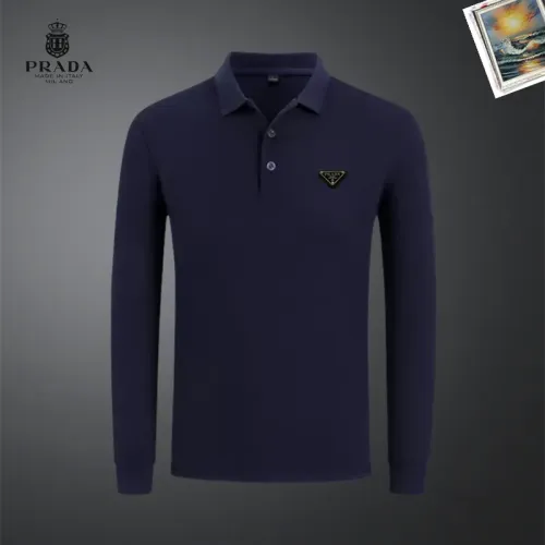 Prada T-Shirts Long Sleeved For Men #1437358 $40.00 USD, Wholesale Replica Prada T-Shirts