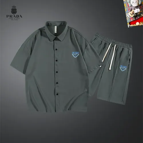 Prada Tracksuits Short Sleeved For Men #1437577 $48.00 USD, Wholesale Replica Prada Tracksuits
