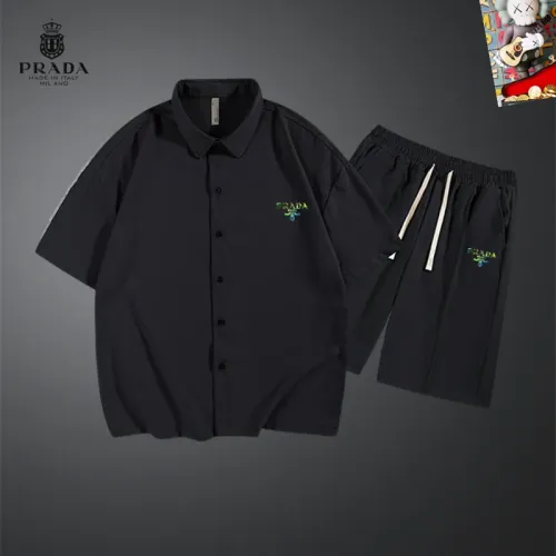 Prada Tracksuits Short Sleeved For Men #1437584 $48.00 USD, Wholesale Replica Prada Tracksuits