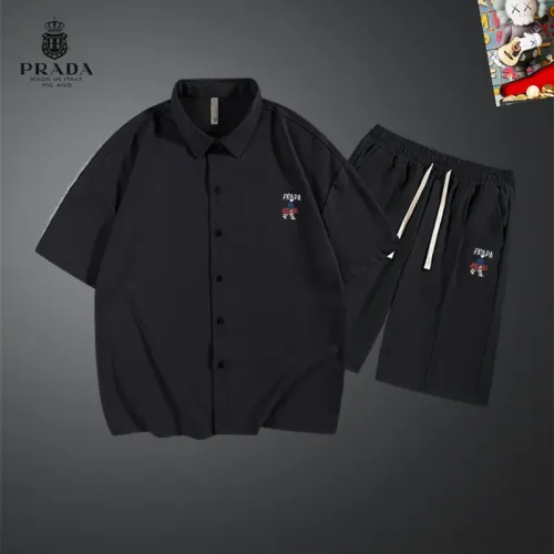 Prada Tracksuits Short Sleeved For Men #1437596 $48.00 USD, Wholesale Replica Prada Tracksuits