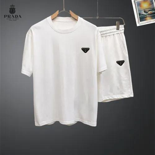Prada Tracksuits Short Sleeved For Men #1437639 $48.00 USD, Wholesale Replica Prada Tracksuits