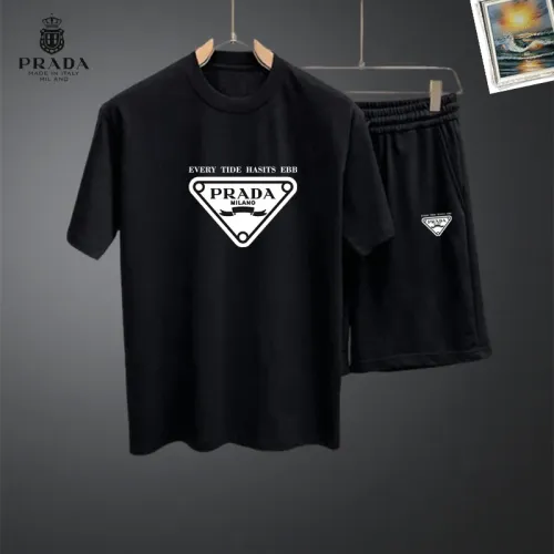 Prada Tracksuits Short Sleeved For Men #1437675 $48.00 USD, Wholesale Replica Prada Tracksuits