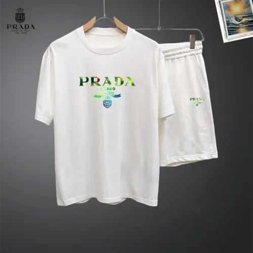 Prada Tracksuits Short Sleeved For Men #1437711 $48.00 USD, Wholesale Replica Prada Tracksuits