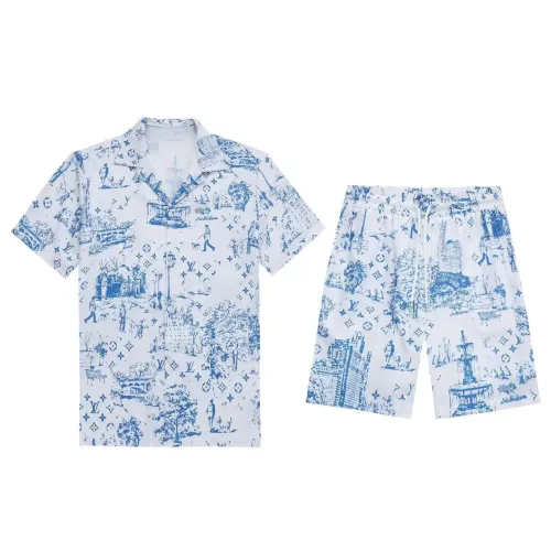 Louis Vuitton LV Tracksuits Short Sleeved For Men #1437900 $52.00 USD, Wholesale Replica Louis Vuitton LV Tracksuits