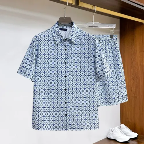 Louis Vuitton LV Tracksuits Short Sleeved For Men #1439258 $76.00 USD, Wholesale Replica Louis Vuitton LV Tracksuits