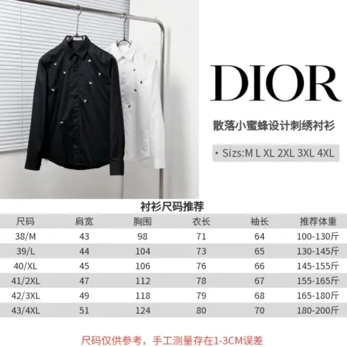 Replica Christian Dior Shirts Long Sleeved For Men #1439455 $72.00 USD for Wholesale
