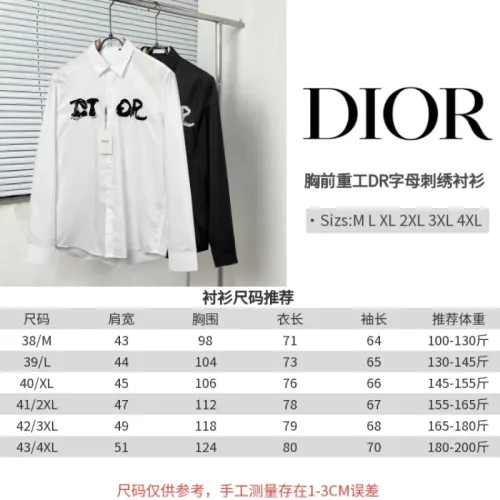 Replica Christian Dior Shirts Long Sleeved For Men #1439462 $72.00 USD for Wholesale
