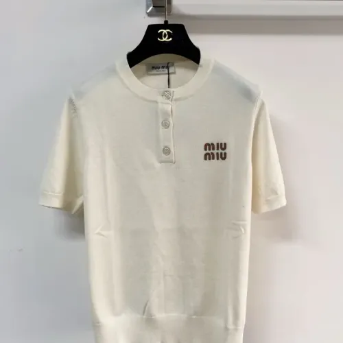 MIU MIU T-Shirts Short Sleeved For Women #1439685 $98.00 USD, Wholesale Replica MIU MIU T-Shirts