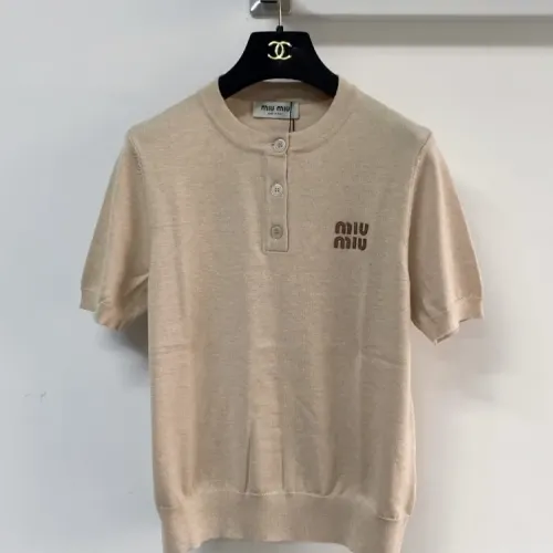 MIU MIU T-Shirts Short Sleeved For Women #1439686 $98.00 USD, Wholesale Replica MIU MIU T-Shirts