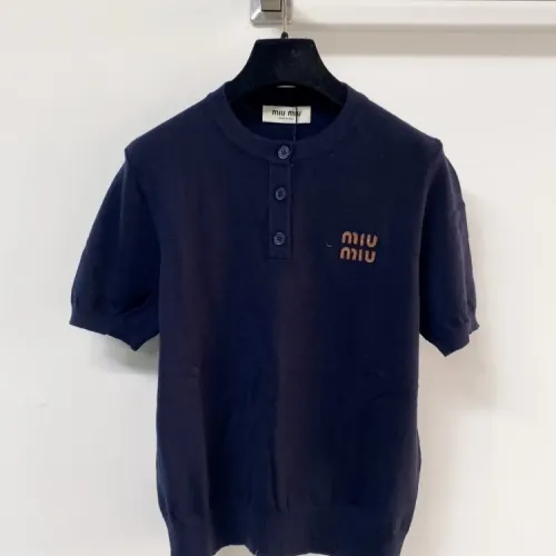 MIU MIU T-Shirts Short Sleeved For Women #1439687 $98.00 USD, Wholesale Replica MIU MIU T-Shirts
