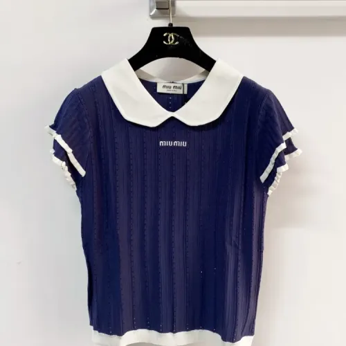 MIU MIU T-Shirts Short Sleeved For Women #1439715 $80.00 USD, Wholesale Replica MIU MIU T-Shirts