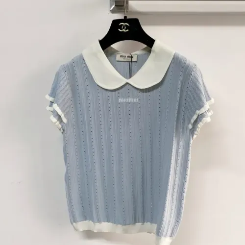 MIU MIU T-Shirts Short Sleeved For Women #1439716 $80.00 USD, Wholesale Replica MIU MIU T-Shirts