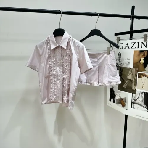 MIU MIU Tracksuits Short Sleeved For Women #1439744 $162.00 USD, Wholesale Replica MIU MIU Tracksuits
