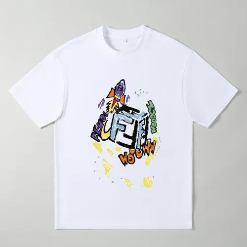 Fendi Oversize T-Shirts Short Sleeved For Men #1439888 $25.00 USD, Wholesale Replica Fendi T-Shirts