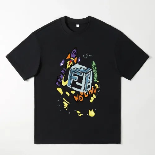 Fendi Oversize T-Shirts Short Sleeved For Men #1439889 $25.00 USD, Wholesale Replica Fendi T-Shirts