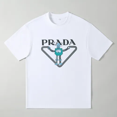 Prada Oversize T-Shirts Short Sleeved For Men #1439912 $25.00 USD, Wholesale Replica Prada T-Shirts