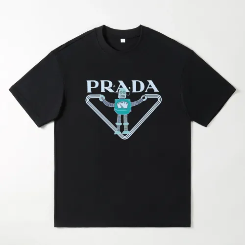 Prada Oversize T-Shirts Short Sleeved For Men #1439913 $25.00 USD, Wholesale Replica Prada T-Shirts
