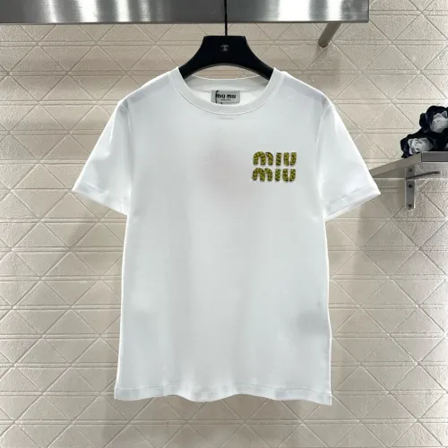 MIU MIU T-Shirts Short Sleeved For Women #1439962 $60.00 USD, Wholesale Replica MIU MIU T-Shirts