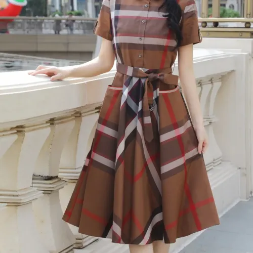 Burberry Dresses Short Sleeved For Women #1440037 $85.00 USD, Wholesale Replica Burberry Dresses