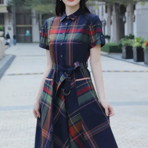 Replica Burberry Dresses Short Sleeved For Women #1440038 $85.00 USD for Wholesale
