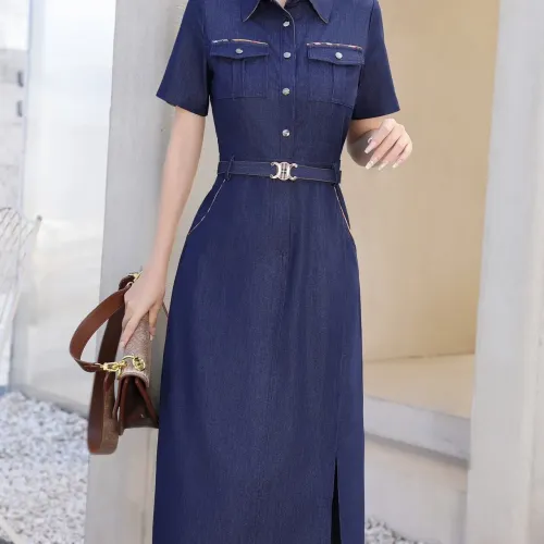 Burberry Dresses Short Sleeved For Women #1440063 $85.00 USD, Wholesale Replica Burberry Dresses