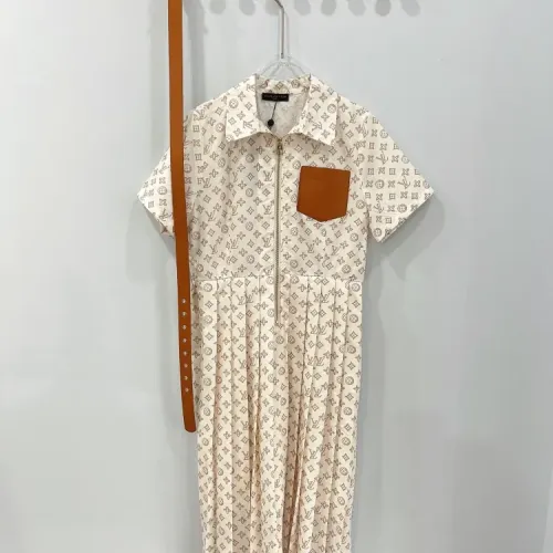 Louis Vuitton LV Dresses Short Sleeved For Women #1440067 $82.00 USD, Wholesale Replica Louis Vuitton LV Dresses