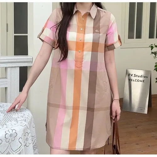 Burberry Dresses Short Sleeved For Women #1440069 $85.00 USD, Wholesale Replica Burberry Dresses