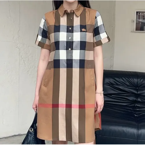 Burberry Dresses Short Sleeved For Women #1440070 $85.00 USD, Wholesale Replica Burberry Dresses