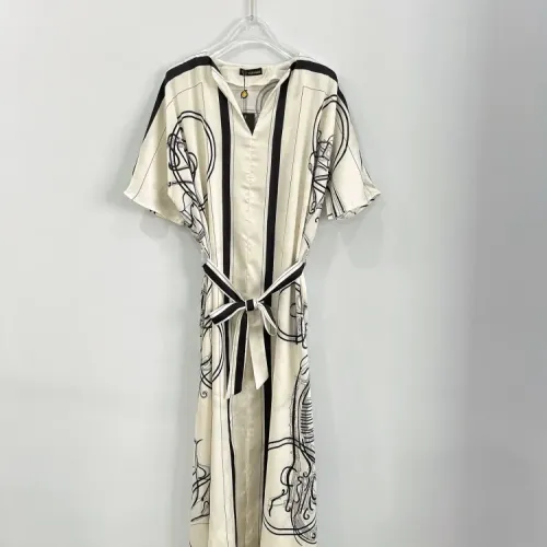 Versace Dresses Short Sleeved For Women #1440084 $80.00 USD, Wholesale Replica Versace Dresses