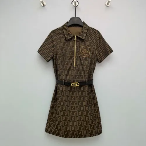 Fendi Dresses Short Sleeved For Women #1440085 $125.00 USD, Wholesale Replica Fendi Dresses