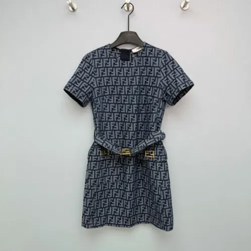 Fendi Dresses Short Sleeved For Women #1440202 $130.00 USD, Wholesale Replica Fendi Dresses
