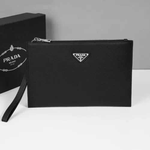 Prada AAA Man Pouches #1440643 $96.00 USD, Wholesale Replica Prada AAA Man Wallets