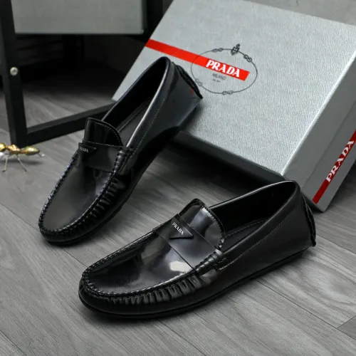 Prada Leather Shoes For Men #1443291 $80.00 USD, Wholesale Replica Prada Leather Shoes