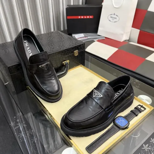 Prada Leather Shoes For Men #1443339 $115.00 USD, Wholesale Replica Prada Leather Shoes