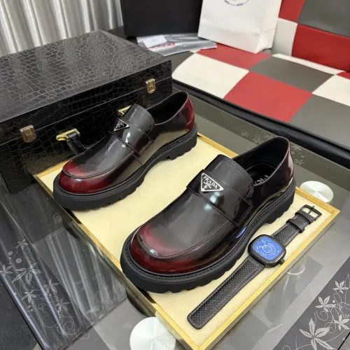 Prada Leather Shoes For Men #1443344 $115.00 USD, Wholesale Replica Prada Leather Shoes