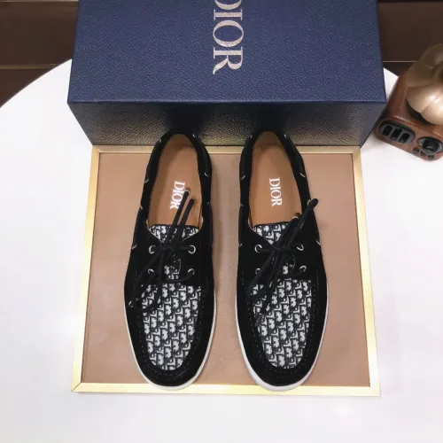 Replica Christian Dior Leather Shoes For Men #1443555 $102.00 USD for Wholesale