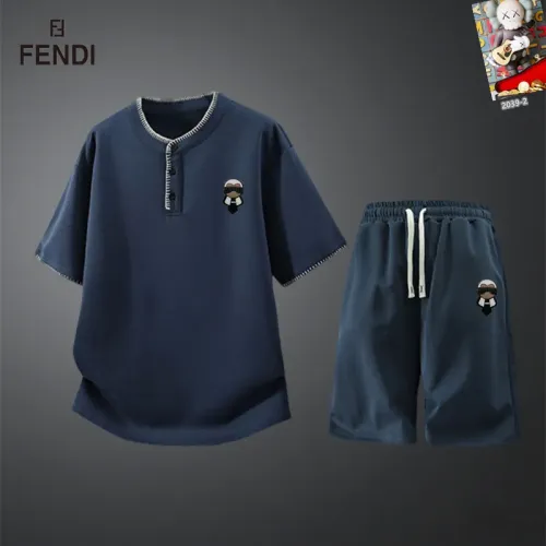 Fendi Tracksuits Short Sleeved For Men #1444912 $56.00 USD, Wholesale Replica Fendi Tracksuits