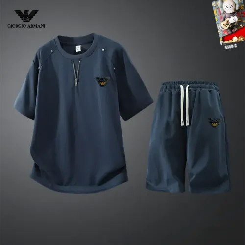 Armani Tracksuits Short Sleeved For Men #1444969 $56.00 USD, Wholesale Replica Armani Tracksuits
