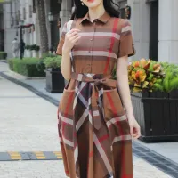 $85.00 USD Burberry Dresses Short Sleeved For Women #1440037