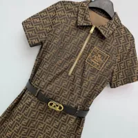 $125.00 USD Fendi Dresses Short Sleeved For Women #1440085