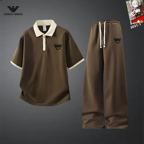 Armani Tracksuits Short Sleeved For Men #1450943 $60.00 USD, Wholesale Replica Armani Tracksuits