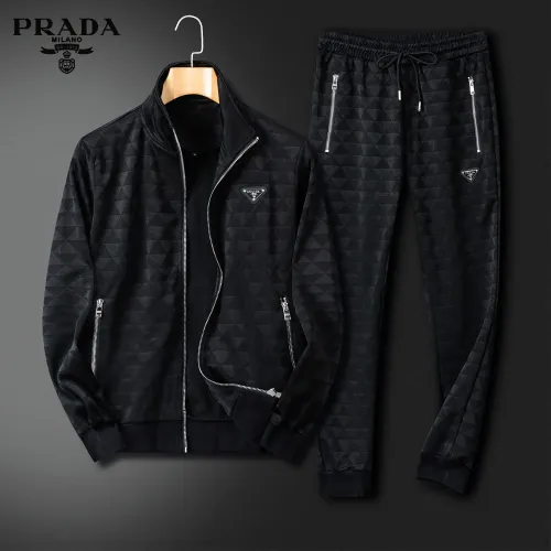 Prada Tracksuits Long Sleeved For Men #1452530 $92.00 USD, Wholesale Replica Prada Tracksuits