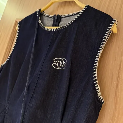 Replica Chanel Dresses Sleeveless For Women #1452576 $85.00 USD for Wholesale