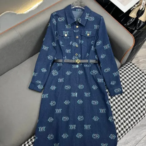 Louis Vuitton LV Dresses Long Sleeved For Women #1452727 $88.00 USD, Wholesale Replica Louis Vuitton LV Dresses