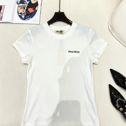MIU MIU T-Shirts Short Sleeved For Women #1452815 $60.00 USD, Wholesale Replica MIU MIU T-Shirts