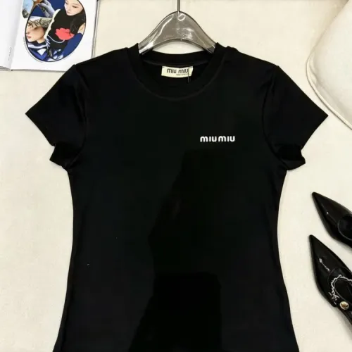 MIU MIU T-Shirts Short Sleeved For Women #1452816 $60.00 USD, Wholesale Replica MIU MIU T-Shirts